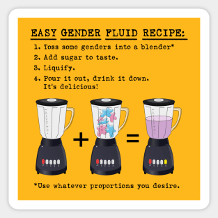 Easy Gender Fluid Recipe Sticker